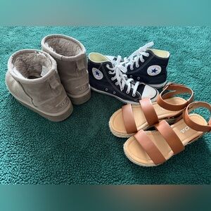 Lot of 3 girls shoes- Ugg, Converse & Soda